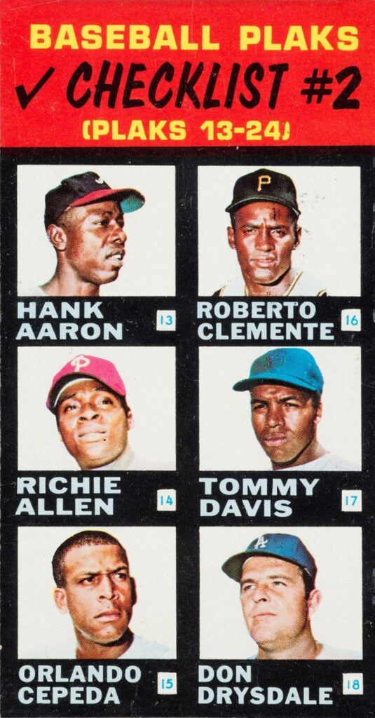 1968 Topps Plaks Aaron Clemente